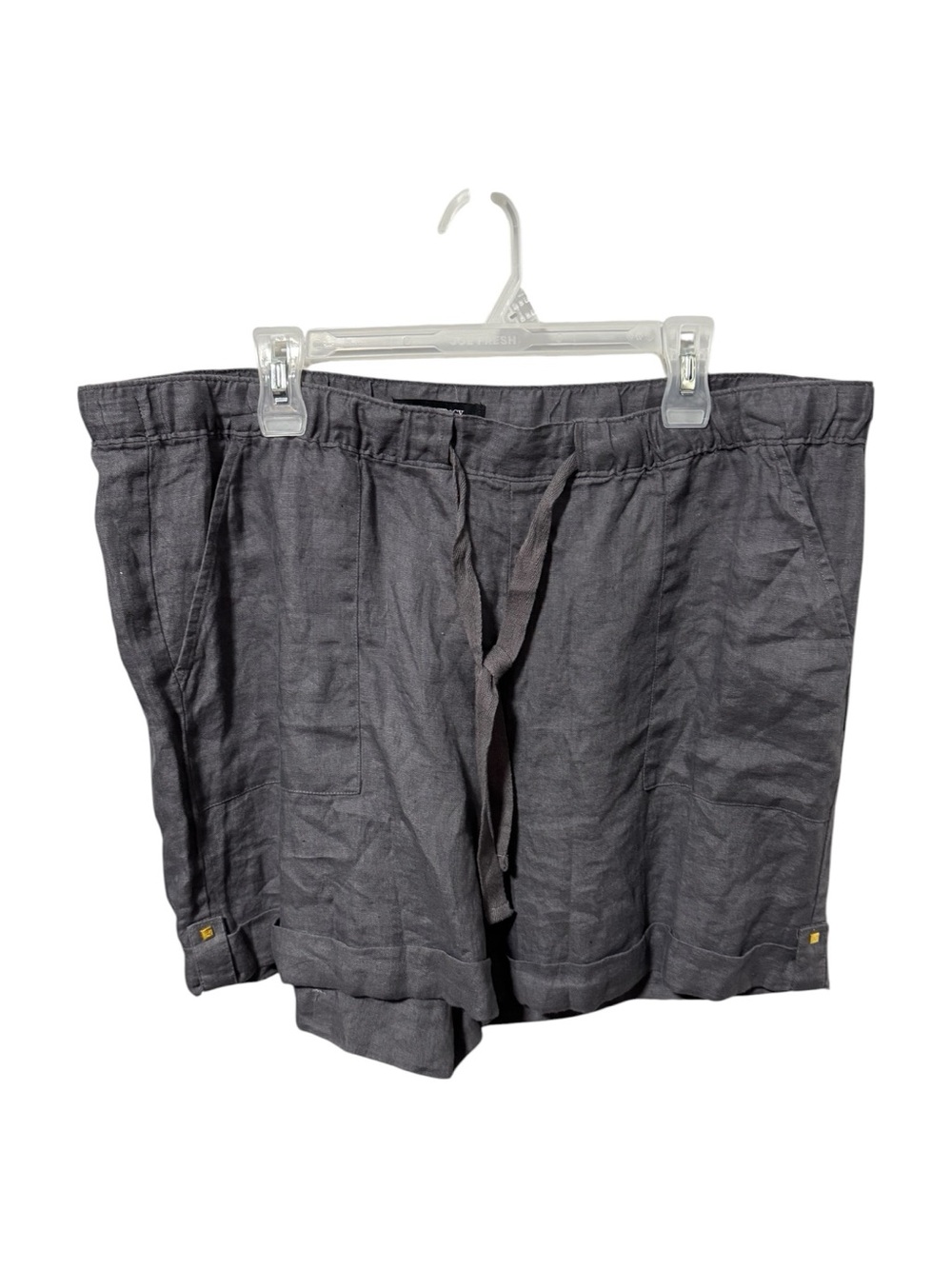 Ellen Tracy Women's Flat-Front Drawstring Shorts - Charcoal